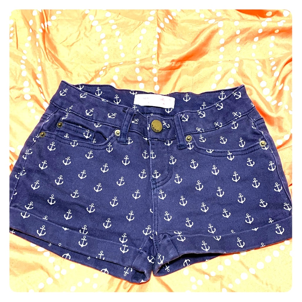 Navy blue Anchor print shorts
